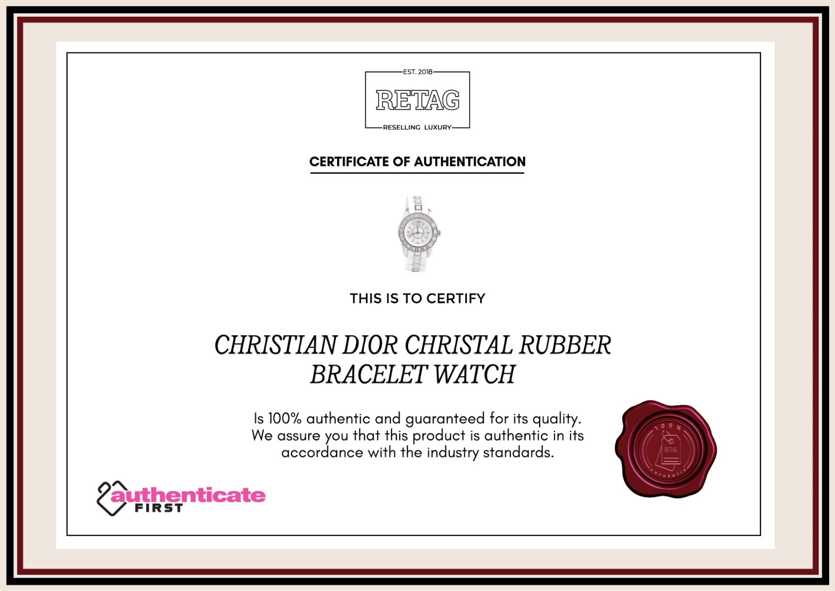 Christian Dior Christal Rubber Bracelet Watch