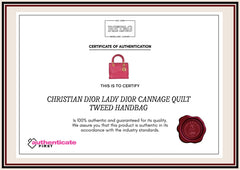 Christian Dior Lady Dior Cannage Quilt Tweed Handbag