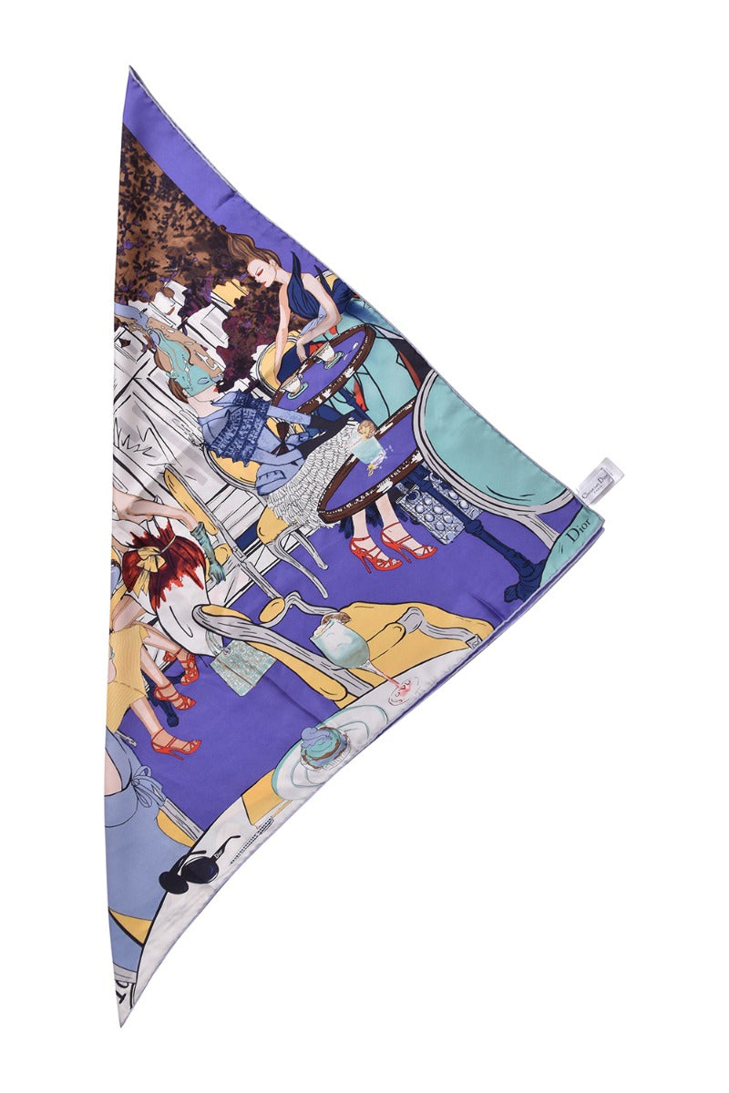 Christian Dior Lilac Printed Silk Scarf
