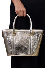 Christian Dior Oblique Metallic Gold Tote Bag