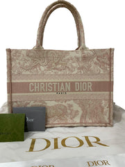 Christian Dior Toile De Jouy Embroidery Medium Book Tote Bag