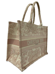 Christian Dior Toile De Jouy Embroidery Medium Book Tote Bag