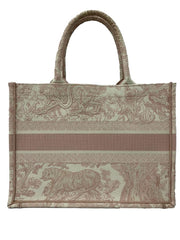 Christian Dior Toile De Jouy Embroidery Medium Book Tote Bag