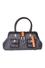 Christian Dior Vintage Denim Flight Satchel Bag