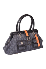 Christian Dior Vintage Denim Flight Satchel Bag