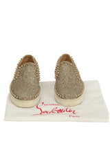 Christian Louboutin EU 35.5 Silver Spiked Sneakers