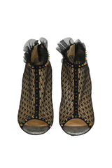 Christian Louboutin EU 36 Black Lace And Patent Leather Juliettra Heel