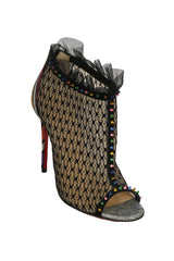 Christian Louboutin EU 36 Black Lace And Patent Leather Juliettra Heel