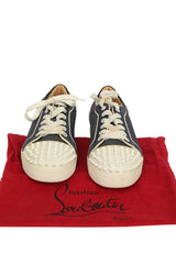 Christian Louboutin EU 37 Blue /White Spiked Sneakers
