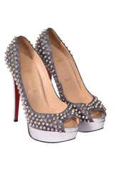 Christian Louboutin Lady Peep Spikes Platform Pumps