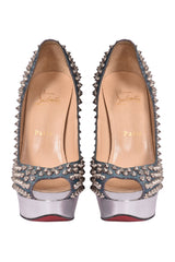 Christian Louboutin Lady Peep Spikes Platform Pumps