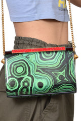 Christian Louboutin Malachite Patent Leather Evening Bag