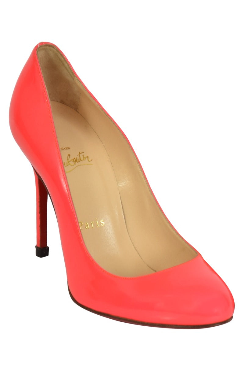 Christian Louboutin Pink Leather Slip On Pumps