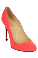 Christian Louboutin Pink Leather Slip On Pumps