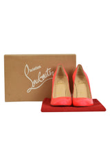 Christian Louboutin Pink Leather Slip On Pumps