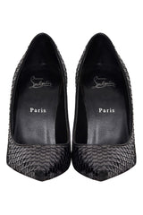 Christian Louboutin Snakeskin Black Pumps