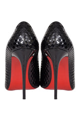 Christian Louboutin Snakeskin Black Pumps