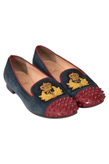 Christian Louboutin Velvet Spiked Loafers