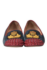 Christian Louboutin Velvet Spiked Loafers