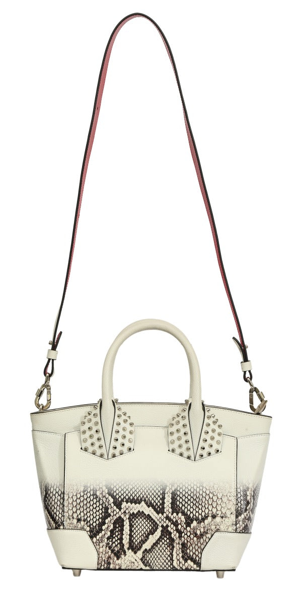 Christian Louboutin White Snakeskin Effect Leather Eloise Satchel