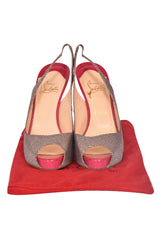 Christian Louboutinsilver Glitter Palais Royal Slingback