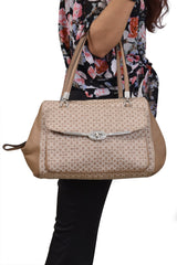 Coach Beige Monogram Shoulder Bag