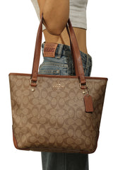 Coach Coated Canvas Small Zip Tote
