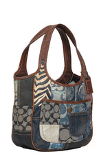 Coach Denim Patchwork Shoulder Bag