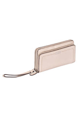 Coach Double Zip Off-White Accordion Wallet