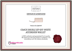 Coach Double Zip Off-White Accordion Wallet
