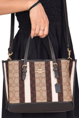 Coach Mollie Signature Jacquard With Stripes Tote Bag