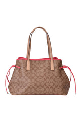 Coach Signature Stripe Drawstring Carryall Bag