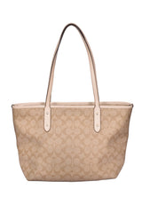 Coach Zip Top Tote In Signature Canvas
