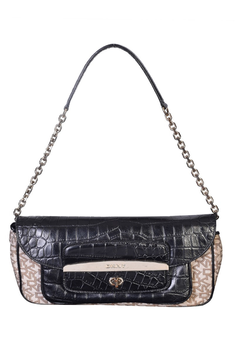 Dkny Monogram Canvas Shoulder Bag