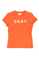 Dkny Orange Cotton Logo T-Shirt
