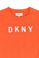 Dkny Orange Cotton Logo T-Shirt