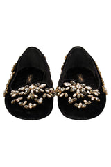 Dolce And Gabbana Velvet Embellished Loafers