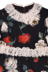 Dolce & Gabbana Printed Stretch Satin Dress