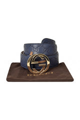 Gucci Guccissima Interocking Gg Belt