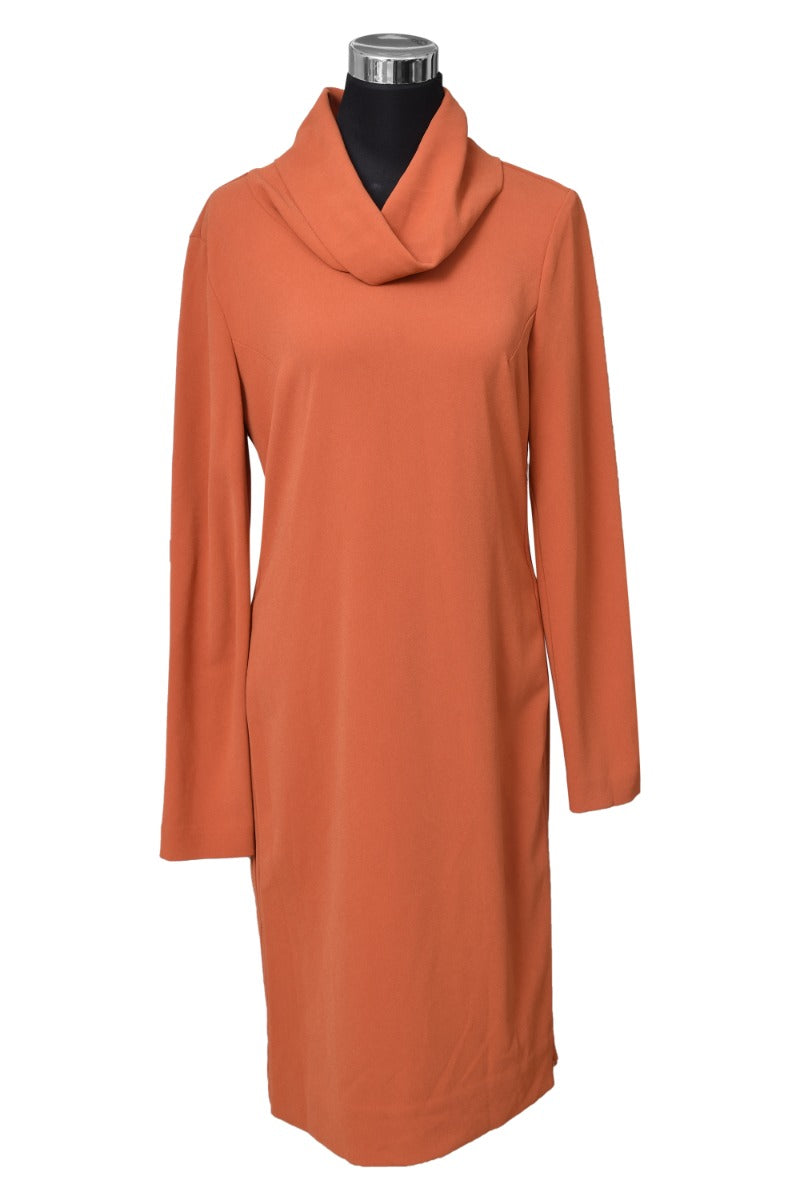 Dvf Orange Turtle Neck Dress