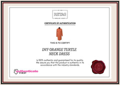 Dvf Orange Turtle Neck Dress