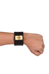 Emilio Pucci Leather Twist Lock Bracelet