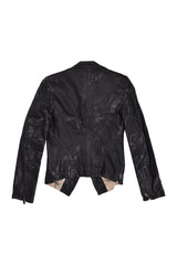 Emporio Armani Black Leather Jacket Rt97-10