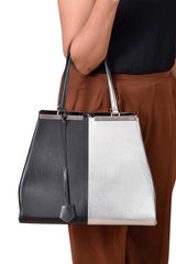 Fendi Black Silver Large 3 Jours Tote Bag
