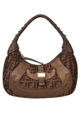 Fendi Brown/Metallic Zucca Canvas And Leather Spy