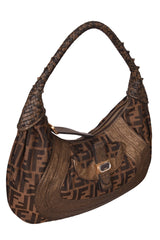 Fendi Brown/Metallic Zucca Canvas And Leather Spy