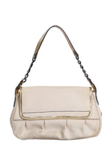 Fendi Canvas And Mirrored Leather Buckle Shoulder Bag