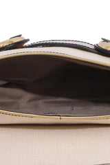 Fendi Canvas And Mirrored Leather Buckle Shoulder Bag