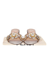 Fendi Flowerland Jeweled Metallic Heels