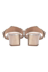 Fendi Flowerland Jeweled Metallic Heels